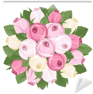 Bouquet Of Pink And White Rose Buds - Rose (400x400)