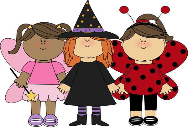 Girl Trick Or Treaters - Trick Or Treaters Clipart (600x404)