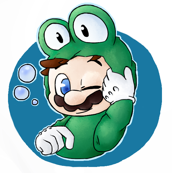 Frog Mario By Mustache-broz1 - Digital Art (600x602)