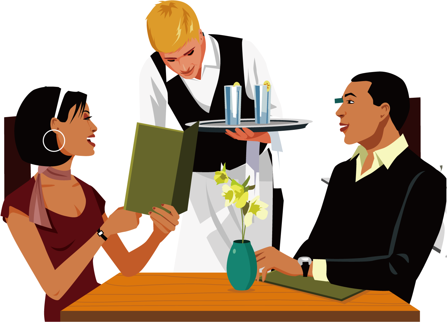 Restaurant Eating Couple Meal Illustration - Couple Eating Png (1500x1500)