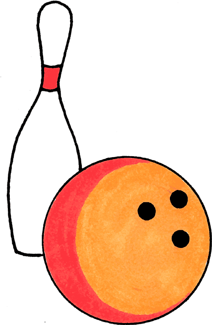 Clipart Bowling Clip Art Border - Bowling Clip Art Free (450x676)