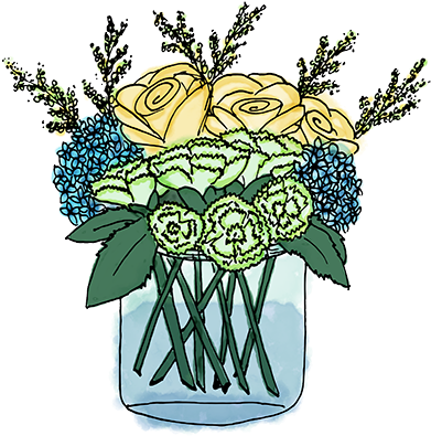 Flower Bouquet Stickers Messages Sticker-2 - Flower Bouquet (404x408)