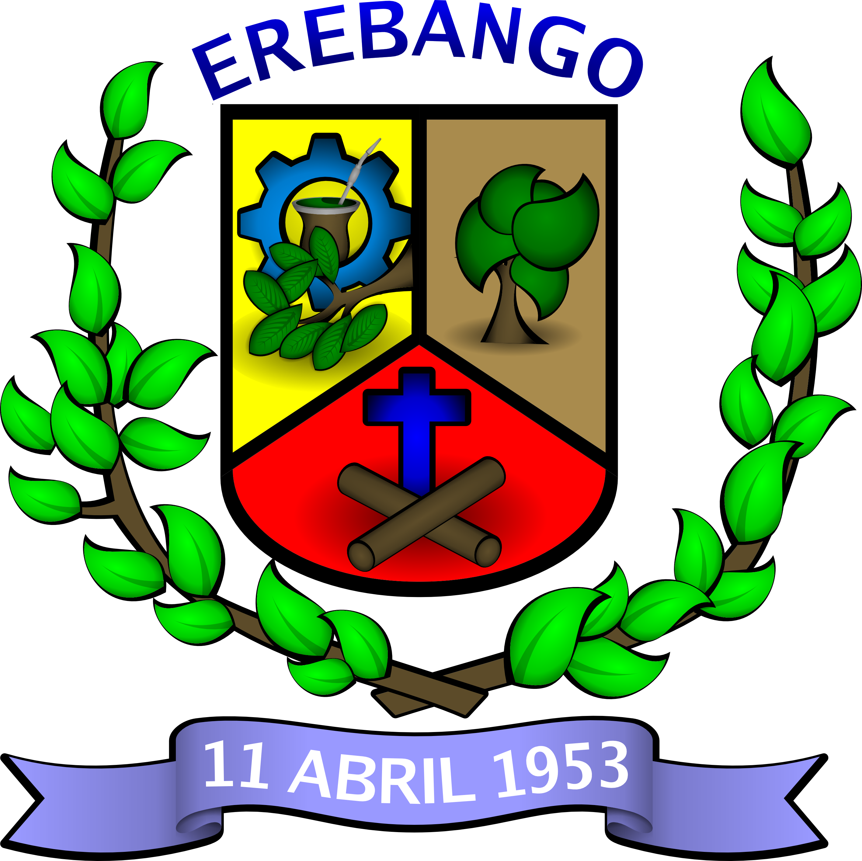 Thumbnail For Version As Of - Brasao Erebango Rs (2834x2831)