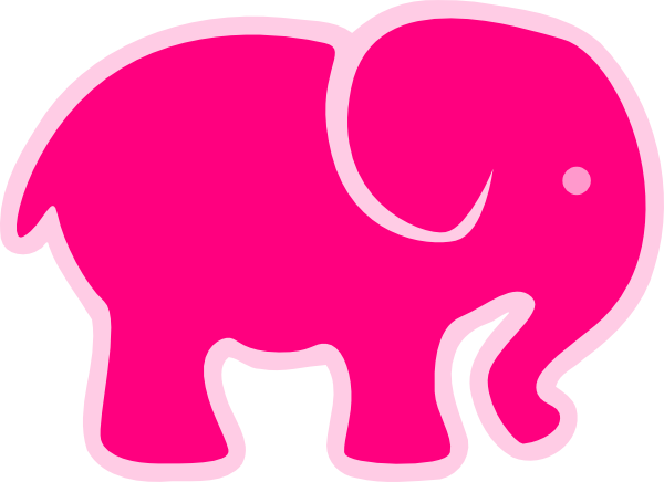 Pink On Pink Elephant Svg Clipart Panda Free Clipart - Pink Elephant Clipart Png (600x436)