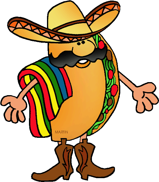 Mexican Clip Art Girl From Mexico Clipart Clipart Kid - Imagenes De Un Taco Con Sombrero (574x648)