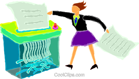 Woman Shredding Paper - Papier Schreddern (480x275)