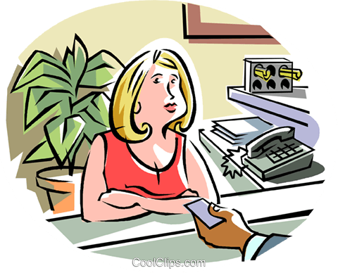 Secretary - Rezeptionistin Clipart (480x388)