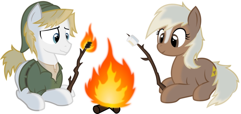 Link Roasting Marshmellows By Racer437 - Cartoon (1024x485)