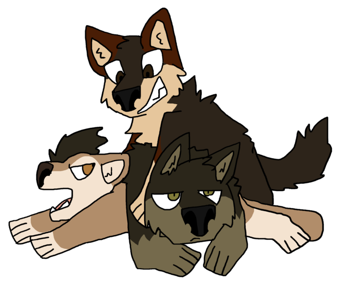 Dog Pile By Neonwolfartist - Cartoon (1024x576)