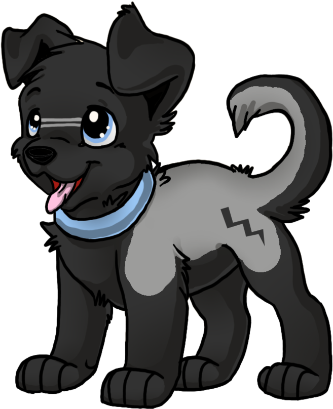 Image - Cute Black Puppy Cartoon (900x855)