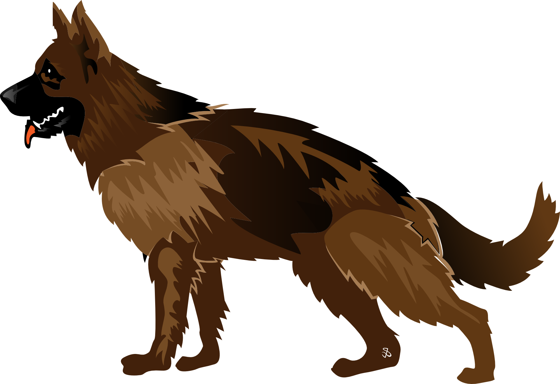 Cartoon German Shepherd - German Shepherd Dog Free Vector (1920x1318)