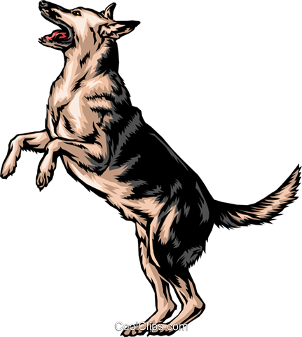 German Shepherd Clipart Group - German Shepherd Standing On Hind Legs (431x480)