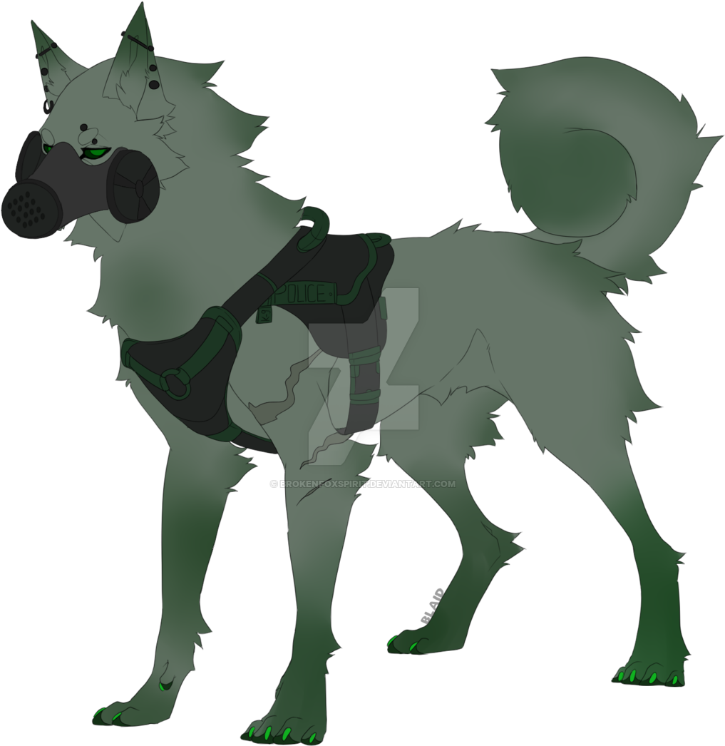 Infected Police Dog Adopt - Cartoon (1024x1056)