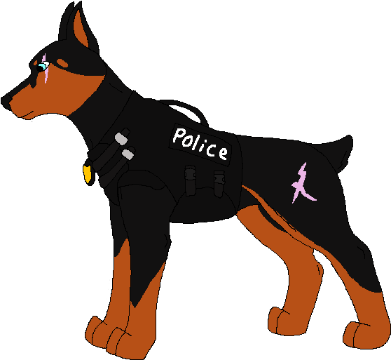 He Was Trained By The Police To Be Good And He Qickly - Dobermann (672x537)