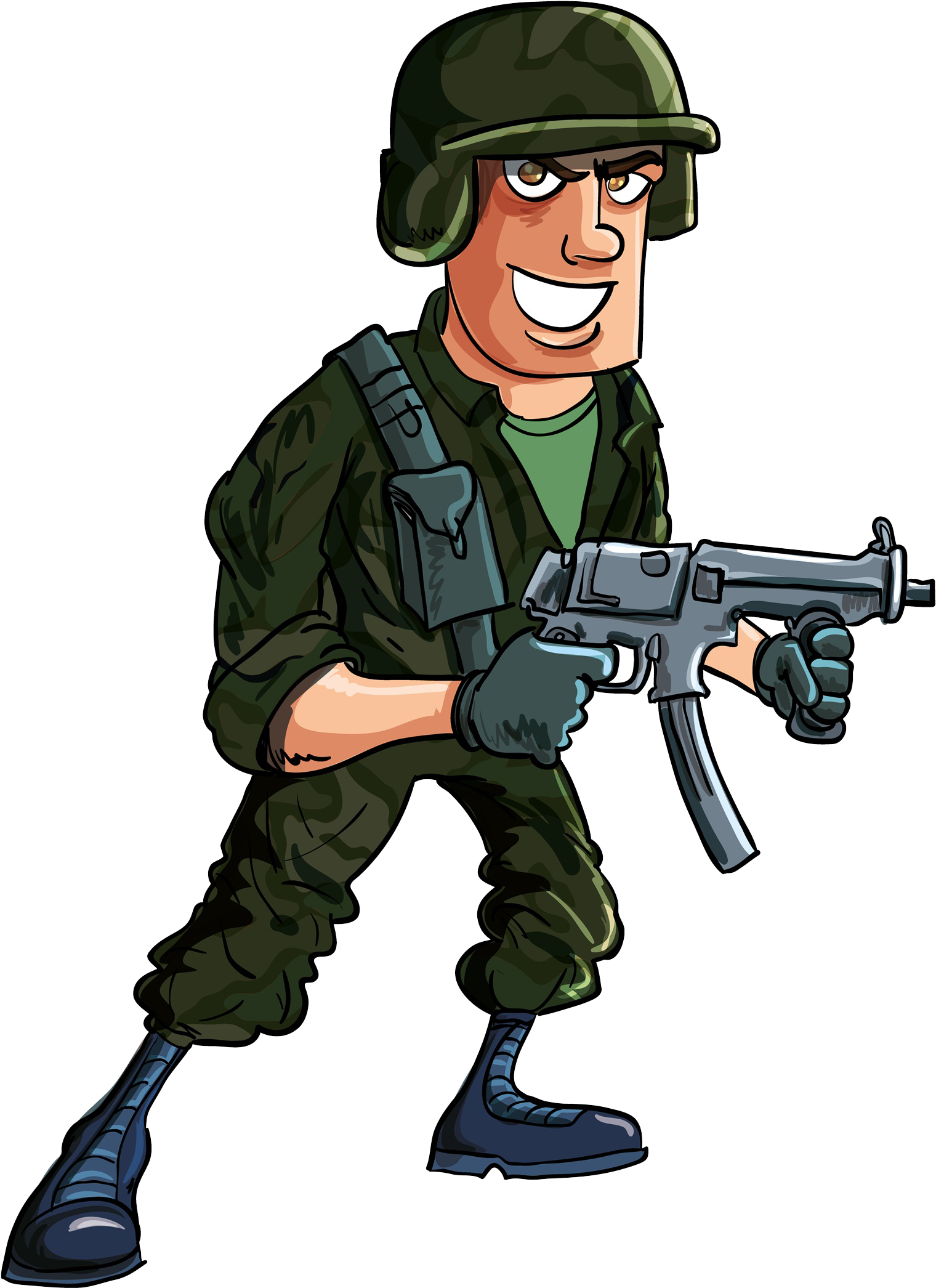 Soldier Cartoon Firearm Machine Gun - Cartoon Soldier (1601x2182)