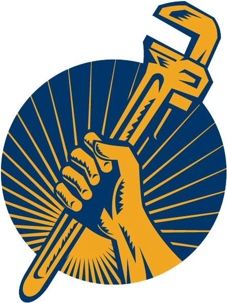 Plumbers Brigade - Hand Holding Pipe Wrench (466x613)