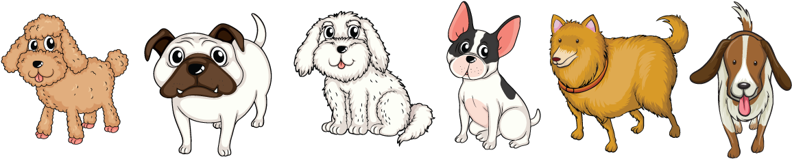 Illustration Of Montreal Dogs - 可愛 小 狗 圖案 (1200x297)