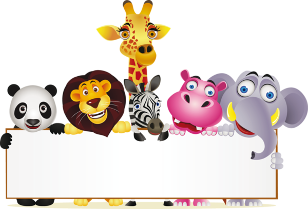 Labels, Scraps, Png - Animal Cartoon With Blnk Space (600x406)