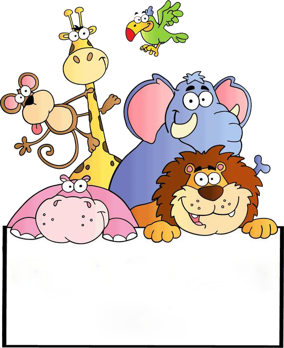 Cards - Zoo Animals Free Clipart (564x690)