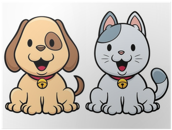 Vector Illustration Of Cartoon Cat And Dog Poster • - Your Field Guide To Becoming A Pet Blogger (400x400)