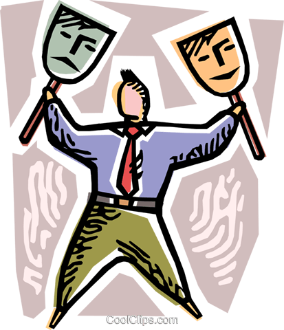 Hiding Behind Masks Royalty Free Vector Clip Art Illustration - Hiding Behind Masks Royalty Free Vector Clip Art Illustration (413x480)