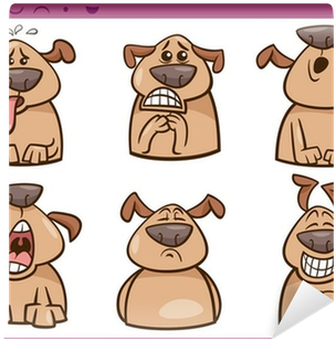 Dog Emotions Cartoon Illustration Set Wall Mural • - Illustration (400x400)