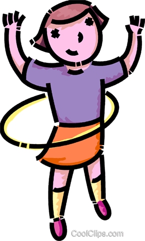 Girl With A Hula-hoop Royalty Free Vector Clip Art - Hula Hoop Clip Art (290x480)
