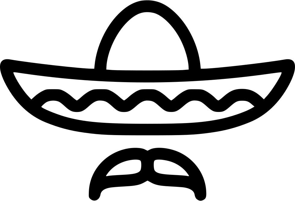 Sombrero Comments - Black And White Sombreros Clipart (980x668)