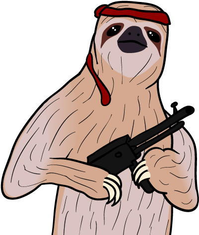 Rambo Sloth - Funny Sloth (480x480)