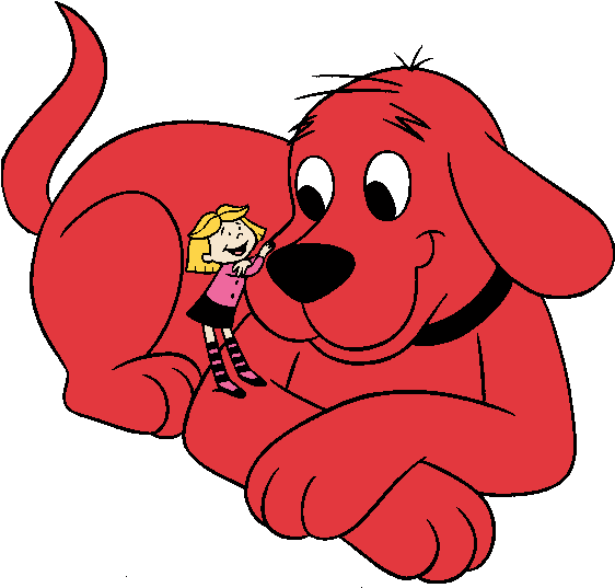 Clifford Cleo And T Bone The Big Red Dog Cartoon Clip - Clifford Big Red Dog (563x548)
