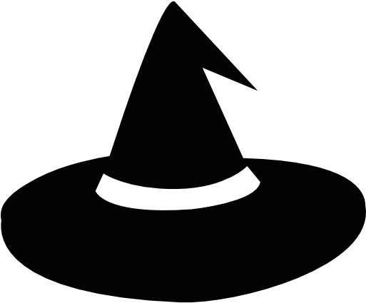 Hat For A Typical Halloween Witch Free Icon - Sombreros De Bruja Png (512x512)