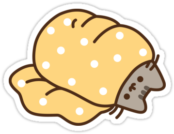 "pusheen Burrito" Stickers By Reun - Pusheen Cat Gif (375x360)