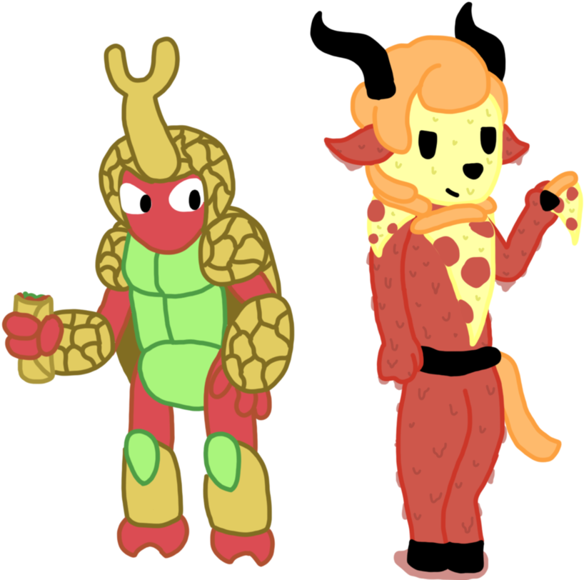 Burrito Kragg And Pizza Absa By Etehwierdokid - Cartoon (887x900)