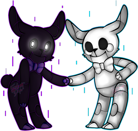 Shadow Bonnie And White Rabbit - Cartoon (500x475)