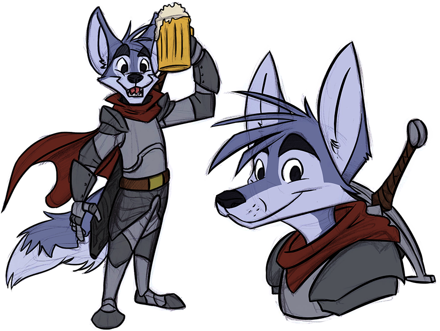 Fox Knight By Coyoteesquire - Cartoon Anthro Fox (893x669)