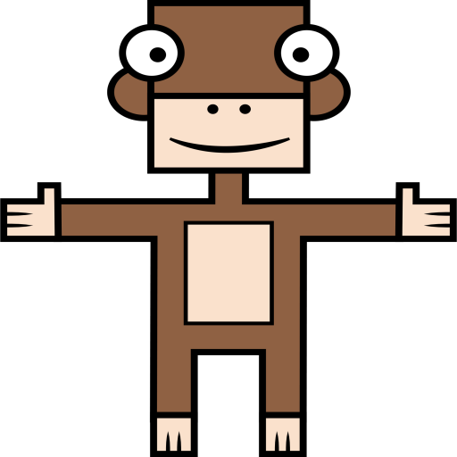 Ícone Macaco, Animal - Обезьяна Из Геометрических Фигур (512x512)