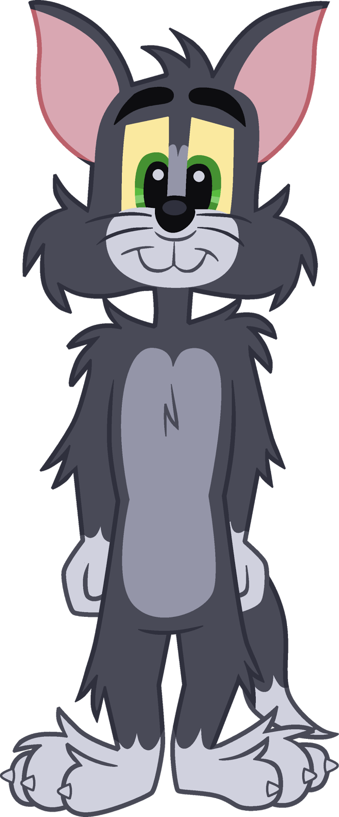 Tom Is A Blue And White Domestic Shorthair Cat - Cartoon (665x1600)