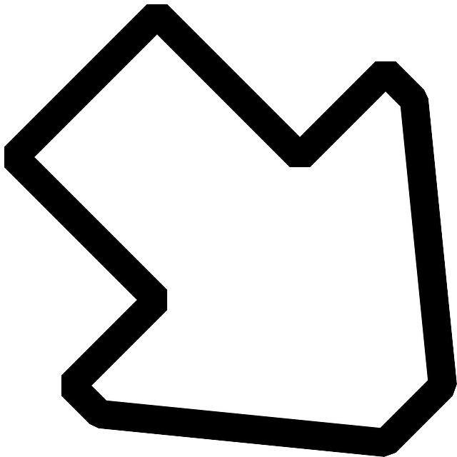 Icon, Right, Outline, Arrow, White, Down - Arrow Clip Art (640x640)