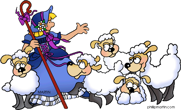 Bo Peep And Flock - Nursery Rhymes Clip Art Free (648x392)