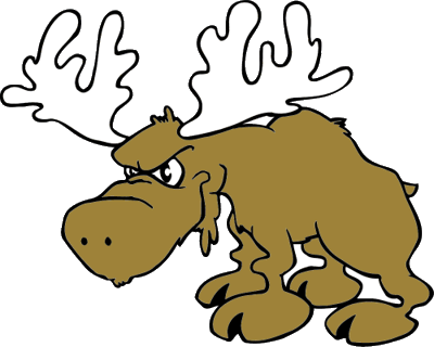 Funny Moose Picture - Angry Moose Clipart (400x320)