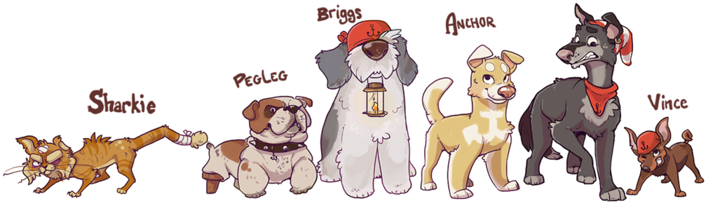 Anchor Dog Lineup By Colonel-strawberry - Line Up Dog Cartoon (1024x318)