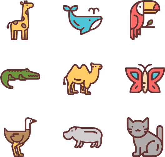 Also, You Can Find Some Quite Unique Sets, Like The - Animal Flaticon (600x564)