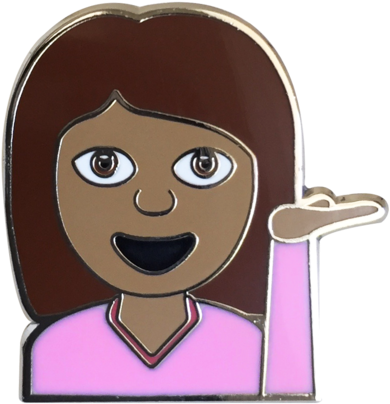 Hey Girl Emoji Pin - Pin (480x480)