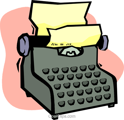 Typewriter Royalty Free Vector Clip Art Illustration - Typewriter Royalty Free Vector Clip Art Illustration (480x465)