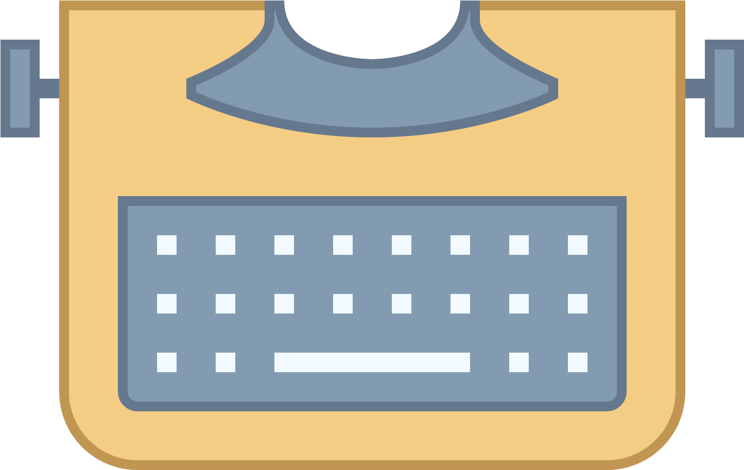 This Is An Outline Of An Old School Style Typewriter - Paper (1600x1600)