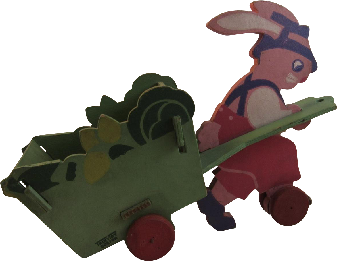 Trixy Toy Easter Bunny Egg Cart Pull Toy Vintage Decoration - Burro (1171x1171)