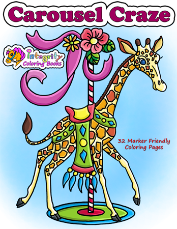 Carousel Craze Coloring Book - Carousel Craze: Coloring Book (348x450)