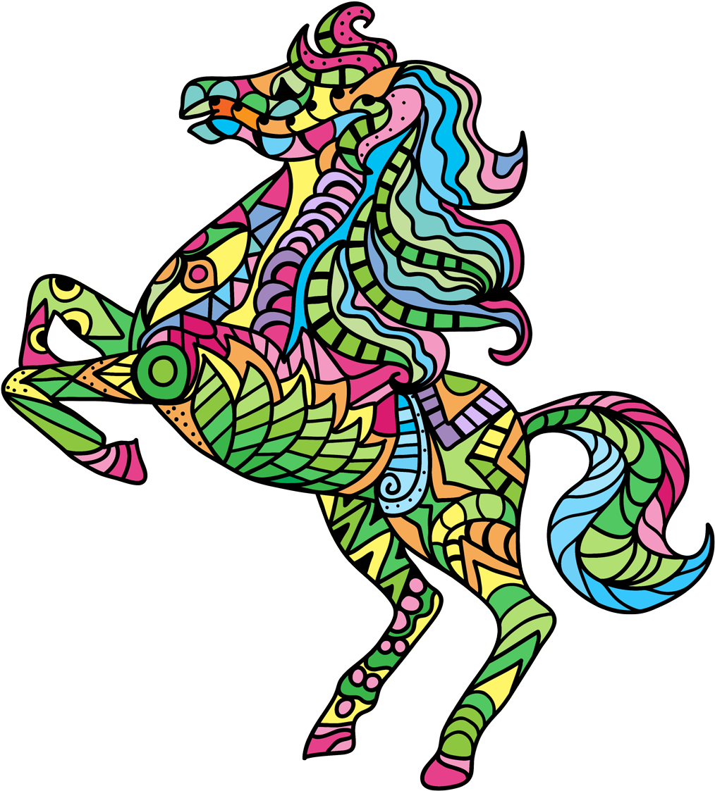 Horse Coloring Book For Adults - Illustration (1024x1132)