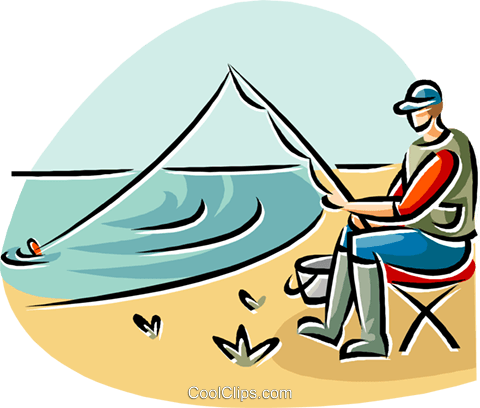 Fisherman Fishing From The Beach Royalty Free Vector - Researchgate (480x408)