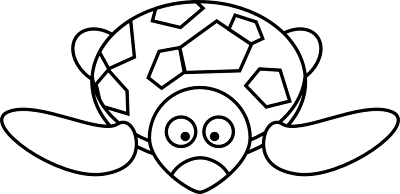 Free Sea Turtle Clipart Hubpicture Rh Hubpicture Com - Black And White Cartoon (800x388)